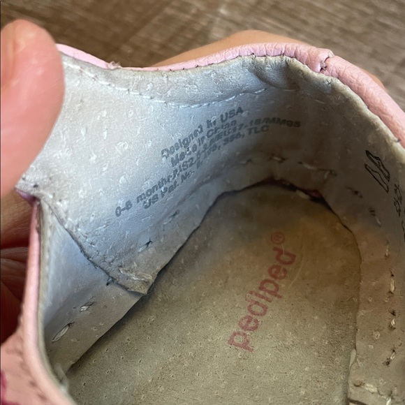 Pediped Abigail Mary Jane Leather Sole Baby 0-6 Months Pink - Picture 9 of 9